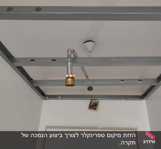 מערכת כיבוי אש מותקנת בתקרה עם מתז